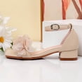thumbnail image 2 of Gyujnb Girls Flower Applique Block Heel Sandals Soft Sole Casual Footwear, Adjustable Buckle Strap Open Toe Dress Shoes (Big Girls),11.5-12 Years, 2 of 4