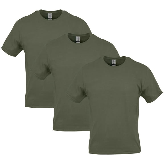 Gildan Mens Heavy Cotton T-Shirt , 2XL, Military Green (Pack of 3) 3 Military Green