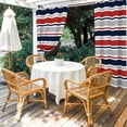 thumbnail image 4 of Outdoor Curtains for Patio Waterproof, Red Navy Blue Striped Outdoor Privacy Panels Grommet, Farmhouse Stripes Modern Abstract Art Blackout Outside Curtains for Porch/Cabana 54"x95", 2 Panels, 4 of 8