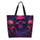 thumbnail image 1 of Disketp Purple-Red Skull Bolsa Tote Estampada para Mujer, Bolso de Hombro y de Mano para Compras y Viajes, 1 of 8