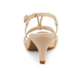 thumbnail image 2 of BLISSFUL STEP Women's Shoes Strappy Slingback Kitten Heel Sandals Nude 7, 2 of 7