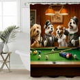 thumbnail image 5 of Dog Playing Billiards Shower Curtain, 72" x 72", Funny Animal Abstract Dog Waterproof Bathroom Curtain Washable Shower Curtain Set with 12 Hooks, 5 of 6