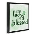 thumbnail image 2 of Stupell Industries Shabby Chic Just Blessed Green Shamrocks Black Floating Frame Canvas Art, 18 x 18, by Kim Allen, 2 of 7