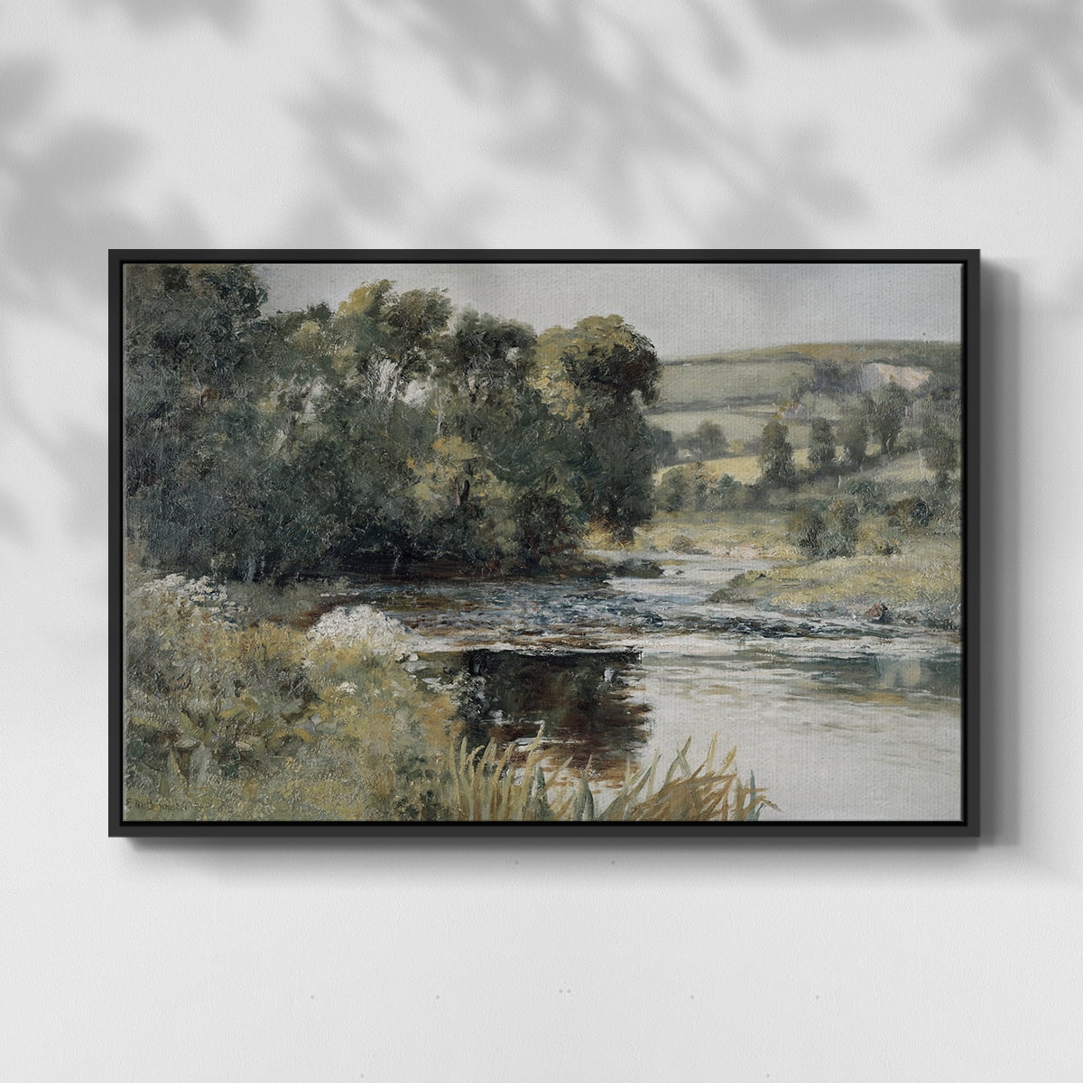 Vintage Landscape-CCCXLVI By Wexford Home Framed in Black Wood Gallery Wrapped Canvas 25 in. x 37 in.