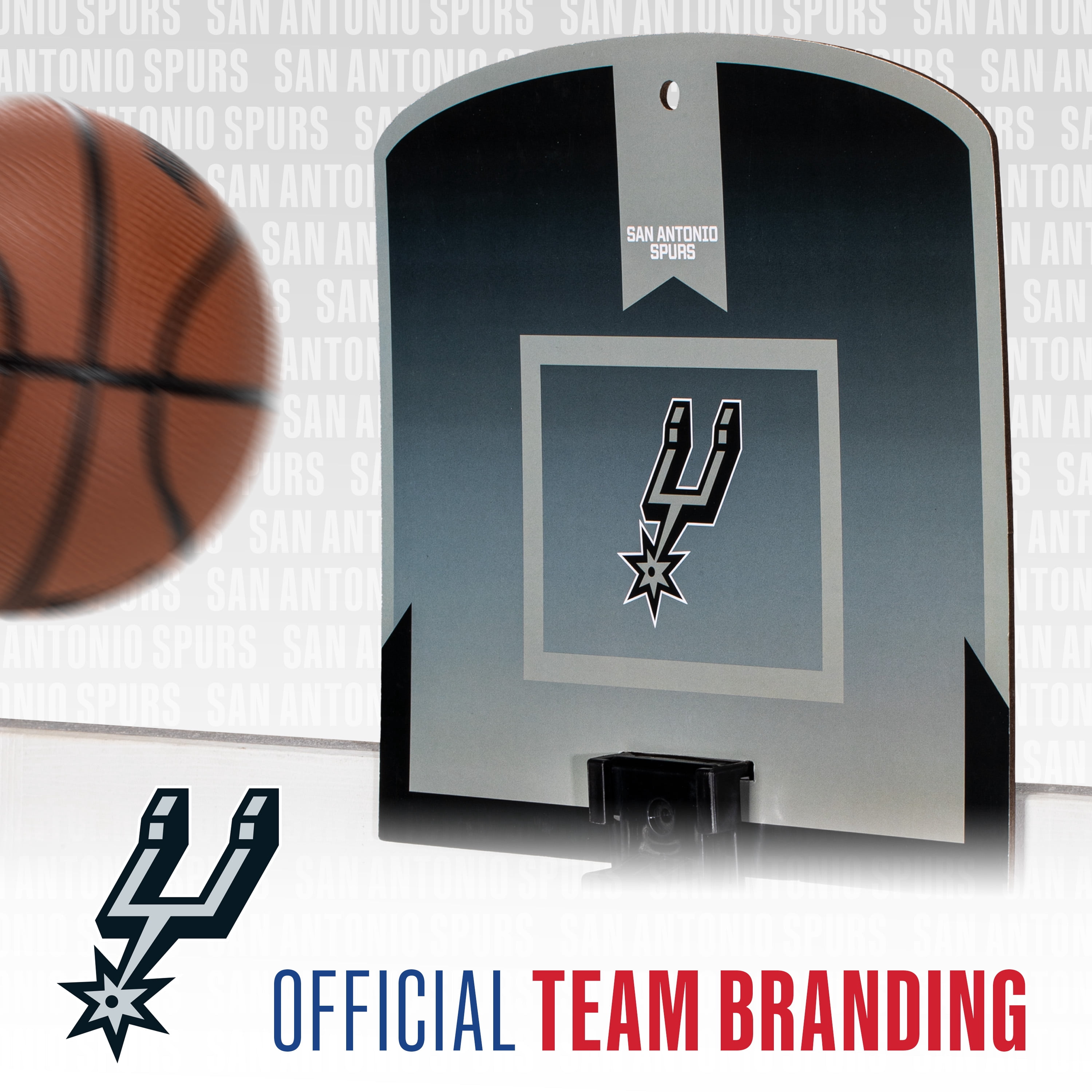 Franklin Sports NBA San Antonio Spurs Mini Over the Door Basketball Hoop - Kids Indoor Mini Basketball Hoop with Basketball - NBA Fan Shop Mini Hoop for Bedroom + Office - Over the Door Mini Hoop Set