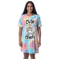 thumbnail image 5 of Tom And Jerry Womens' Cute Cranky Tie-Dye Nightgown Sleep Pajama Shirt, 5 of 5
