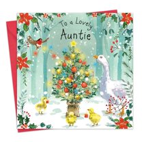 Twizler Auntie Christmas Card with Goose - Merry Xmas Aunty - Happy Christmas Aunt