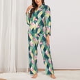 thumbnail image 2 of Fuzoiu Flamingo Print Women's Long-Sleeved Pajama,Lounge Button Down Nightwear,Womens Notch Collar Pajama Set-Large, 2 of 7