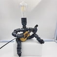 thumbnail image 4 of Billuyoard Lámparas de Robot de tubería de agua Industrial de hierro creativas, lámpara de escritorio de postura de guitarra, luces de decoración del Barra de herramientas Numero 3 Billuyoard HA043511-03, 4 of 6