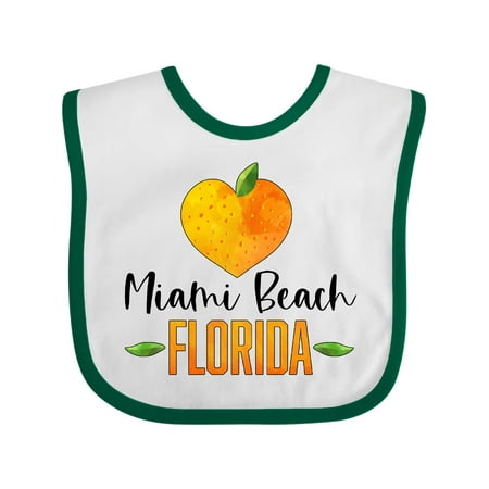 

Inktastic Miami Beach Florida Orange in Heart Gift Baby Boy or Baby Girl Bib