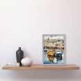 thumbnail image 2 of Penzance Harbour Trawler Boats Promenade Watercolour Painting Cornwall Coastal Townscape Artwork Framed Wall Art Print A4, 2 of 5