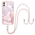thumbnail image 2 of iPhone 11 Case, iPhone 11 Case Marble, Allytech Flexible Rubber Slim Fit Lightweight Shoulder Strap Lanyard Anti-scratch Shockproof Heavy Duty Protection Back Cover for Apple iPhone 11 6.1", Pink, 2 of 4