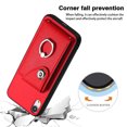 thumbnail image 4 of Allytech Wallet Case for Apple iPhone XR with Ring Holder Stand, Vintage Premium PU Leather 8 Cards Slots Shockproof Bumper Anti-Scratch Magnetic Closure Case Cover for iPhone XR,Red, 4 of 6