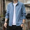thumbnail image 2 of Mens Jacket Coat Fashion Leisure Square Thin Blouse Baseball Top Straight Jacket,Blue,XL, 2 of 9
