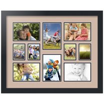 ArtToFrames Collage Photo Picture Frame with 4 - 2.5x3.5 and 6 - 4x6" Openings, Framed in Black with Grey Beige and Black Mats (CDM-3926-401)