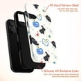 thumbnail image 4 of Playful Black Cat and Blue Apple Pattern Phone Case, Cute Cartoon Cats with Butterflies and Watermelon, iPhone 16 15 14 13 12 11 Pro Max Mini Protective Cover, 4 of 6