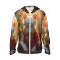 thumbnail image 1 of Fotbe Sunshine Flower Meditating Cat Chaqueta con Protección Solar UPF 50+ para Hombre y Mujer, Camisa con Capucha y Bolsillos-Small, 1 of 7