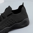 thumbnail image 5 of Women Breathable Knit Lace Up Walking Sneakers, Thick Cushioned Sole Lightweight Daily Commute Casual Outdoor Footwear Black 7.5, 5 of 7