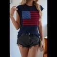 thumbnail image 4 of Chaleco de Suéter con Bandera Estadounidense para Mujer, Cuello Redondo, Mangas , Informal, de Punto, para Verano, Azul Marino, Talla L, 4 of 10
