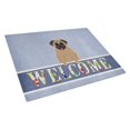 thumbnail image 1 of Carolines Treasures BB5586LCB Pug Brown Welcome Glass Cutting Board - Large, 1 of 2