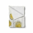 thumbnail image 2 of Yellow Flower Soft Flannel Fleece Blanket, Hand Drawn Style Sunflowers on Twigs Petals Growth Botany Summertime, Cozy Plush for Indoor and Outdoor Use, 60" x 80", Pale Yellow Black, by Ambesonne, 2 of 6