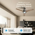 thumbnail image 2 of 52 Inch Ceiling Fan Brushed Nickel: Vagizm Remote Controlled Dimmable Light Combo - Quiet Reversible - 3 Blades (Brushed Nickel+Walnut), 2 of 8