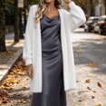 thumbnail image 5 of ClodeEU Women's Solid Color Long Plush Open Front Knit Cardigan ,Oversized Drop Shoulder Casual Fall Winter Jacket ,Women's Plus S, 5 of 6