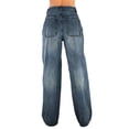 thumbnail image 3 of LWavelet Womens High Waisted Wide Leg Jeans Loose Fit Daily Casual Denim Pants Dark Blue S, 3 of 6