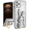 thumbnail image 1 of Funda para teléfono Apple iPhone 13 Pro Max para mujer, bonita funda con purpurina para niña, estuche de lujo con diseño de conejo kawaii, con soporte y brillantes diamantes de imitación, 1 of 8