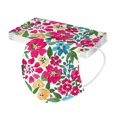 thumbnail image 1 of Máscara protectora desechable de 3 capas de moda con estampado de flores de color para adultos de 50 piezas, 1 of 2