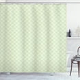 thumbnail image 1 of Ambesonne Retro Shower Curtain, Swirls Squares Ornate, 69"Wx84"L, Lime Green White, 1 of 3