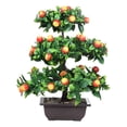 thumbnail image 4 of Bonsái de Frutal Artificial de 13 Pulgadas de Alto, Decoración de Mesa, Centro de Mesa Resistente para Decoración de Oficina en El Hogar, Manzana, 4 of 8