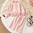 thumbnail image 2 of HAYIMI Girls Soft My First Cozy Crewneck Sweatshirt And Pants For Kids Adorable Two Piece Outfit Sets For Everyday Comfort And Comfort Clothes Sets, 2 of 4