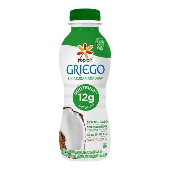 Yoghurt bebible Yoplait Griego coco sin azúcar añadida 220 g
