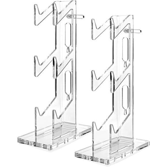 2PACK Controller Stand 3 Tiers, Universal Controller Holder Headphone Stand, Acrylic Controller Display Stand Compatible with Xbox, PS5, PS4, NS - Ideal Desk Mount for Gamers (Transparent)