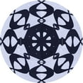 thumbnail image 1 of Ahgly Company Machine Washable Indoor Round Transitional Heavenly Blue Area Rugs, 3' Round, 1 of 7