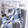 thumbnail image 4 of PiccoCasa Plaid Throw Blanket Decorative Flannel Fleece Blanket for Bed Couch, Blue and White Twin (60"*78"), 4 of 8