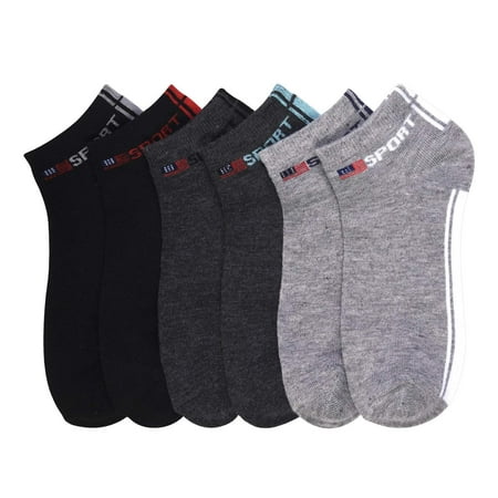 6-PACK Toddler Boy s Comfort Low Cut Socks Spandex Socks Sport Solid 6-8