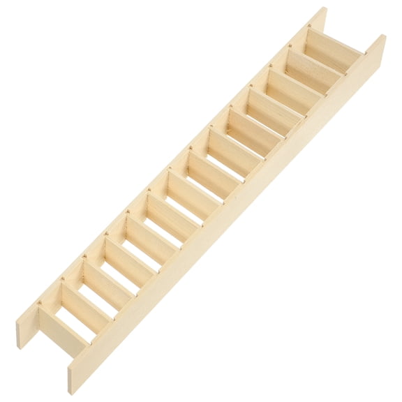 OULII Beige Mini Dollhouse Ladder Stairs for Miniature House 1 Piece and Decorative