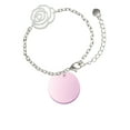 thumbnail image 2 of Delight Jewelry Acrylic 1" Disc Light Purple Imitation Pearl Silver-tone Flower Link Chain Bracelet, 6.75"+2" Extender, 2 of 4