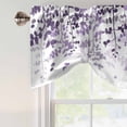 thumbnail image 5 of Tie Up Valances for Windows, Purple Leaves Adjustable Valance Curtains Window Treatment for Living Room/Bedroom Windows, Summer Botanical Rod Pocket Kitchen Curtains & Drapes 42x18 Inch, 5 of 9