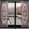 thumbnail image 2 of BZSMCE Window Curtain Panels Set Of 2 In Burgundy Blossom Core Printed, 2 of 4