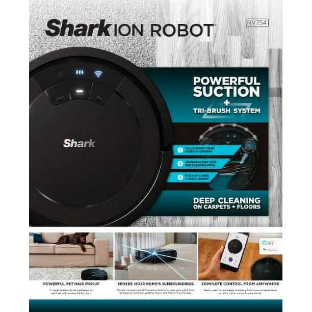 Shark ION Robot Vacuum Wi Fi Connected Black RV754