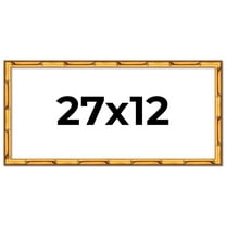 27x12 Frame Gold Bamboo Solid Wood Picture Frame | 1 Inch Moulding Width | Interior Frame Depth