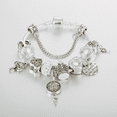 thumbnail image 4 of Rush Women's Charm Bracelet, White Crystal Beaded Bracelet, Heart Pendant, Valentine's Day Gifts for Ladies, Girls(size:17cm) S1923, 4 of 4