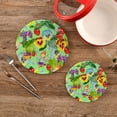 thumbnail image 2 of SKYSONIC 2 pcs Funny Gnomes Berry Beautiful Pot Holders Trivets, Heat Resistant Trivets, Garden Flowers Green Cotton Thread Weave Mats for Hot Pads Pans Pot Bowl Teapot, 2 of 7