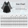 thumbnail image 4 of Vestido gótico renacentista para mujer, vestidos de manga trompeta de encaje con hombros descubiertos, vestido Medieval Steampunk, disfraz de Halloween, 4 of 4