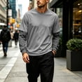 thumbnail image 2 of OIOLOYJM Men's Fake Two Piece T-Shirt Long Sleeve Crew Neck Casual Layered Tee Shirts Fashion Basic Athletic Work Pullover Gray L, 2 of 5