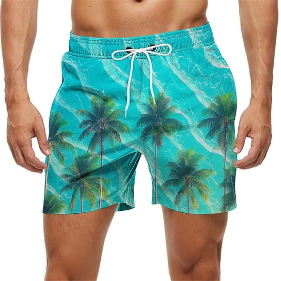 Kakii Men's Swim Trunks Hawaiian Bathing Mesh Lining Suit Swimsuits Beach Shorts with Pockets