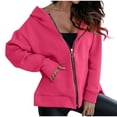 thumbnail image 4 of Timegard Zip up Hoodies for Women Long Sleeve Side Split Sweatshirts Pullover Fall Jacket with Pockets, 4 of 7